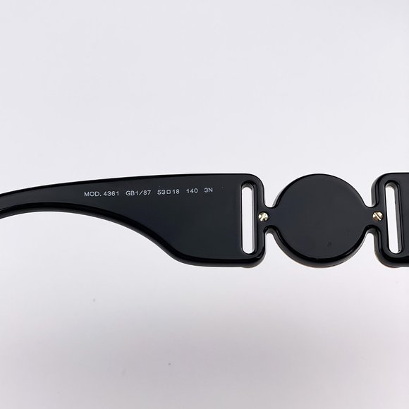 🔥 Versace VE4361 GB1/87 Sunglasses Black Gold Logo Unisex - Picture 8 of 12